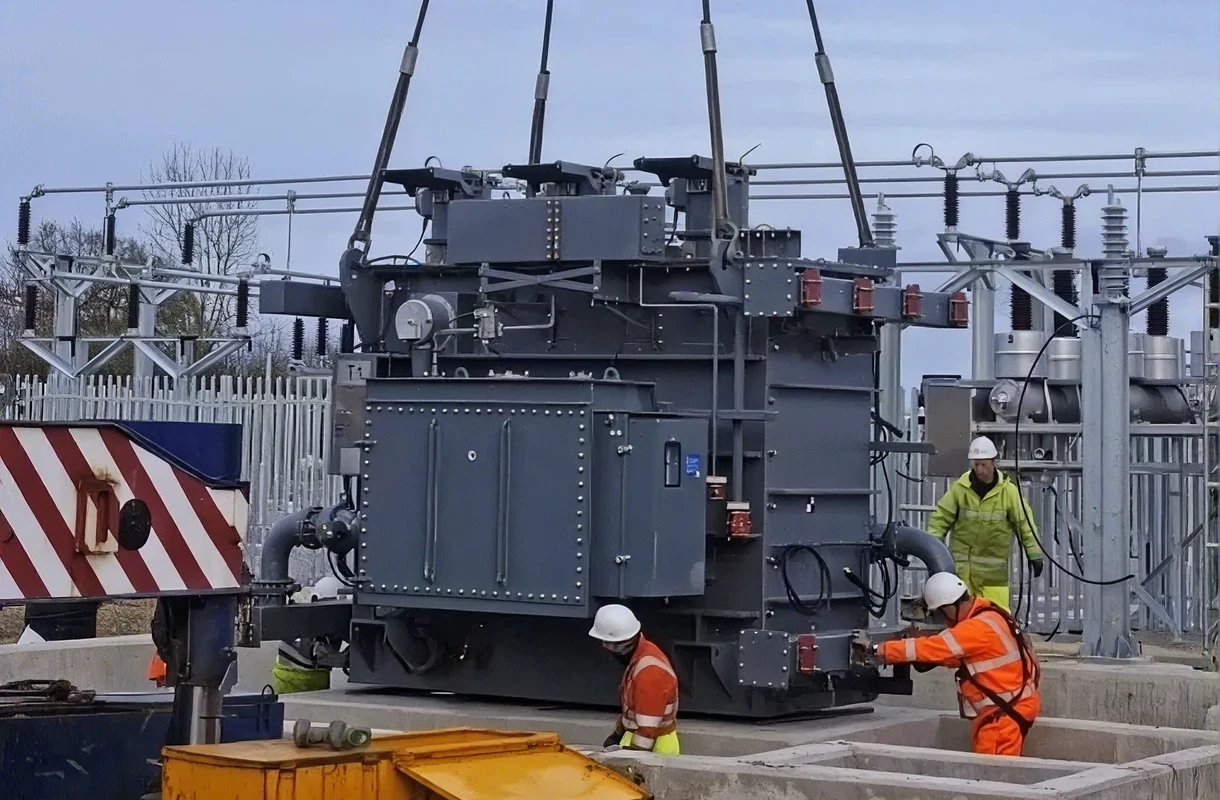 Construction crew at power substation