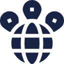 Globe with location pins icon