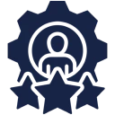 Person icon with stars and gear