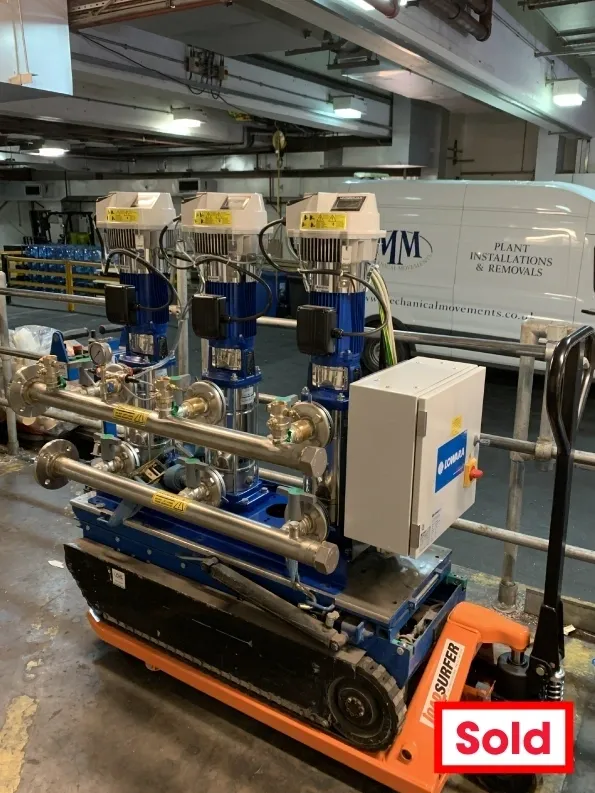 Industrial pump system in a warehouse