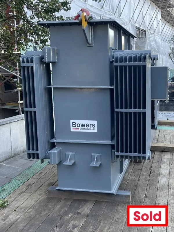 Large electrical transformer outdoors