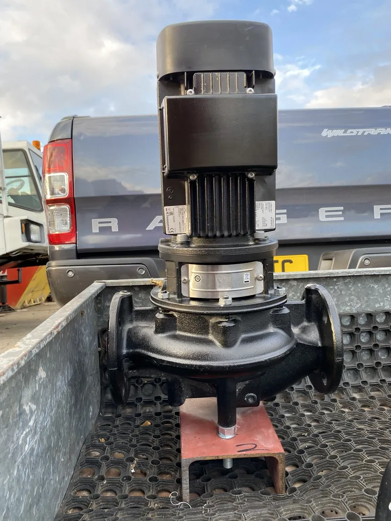 Black pump with electric motor attachment