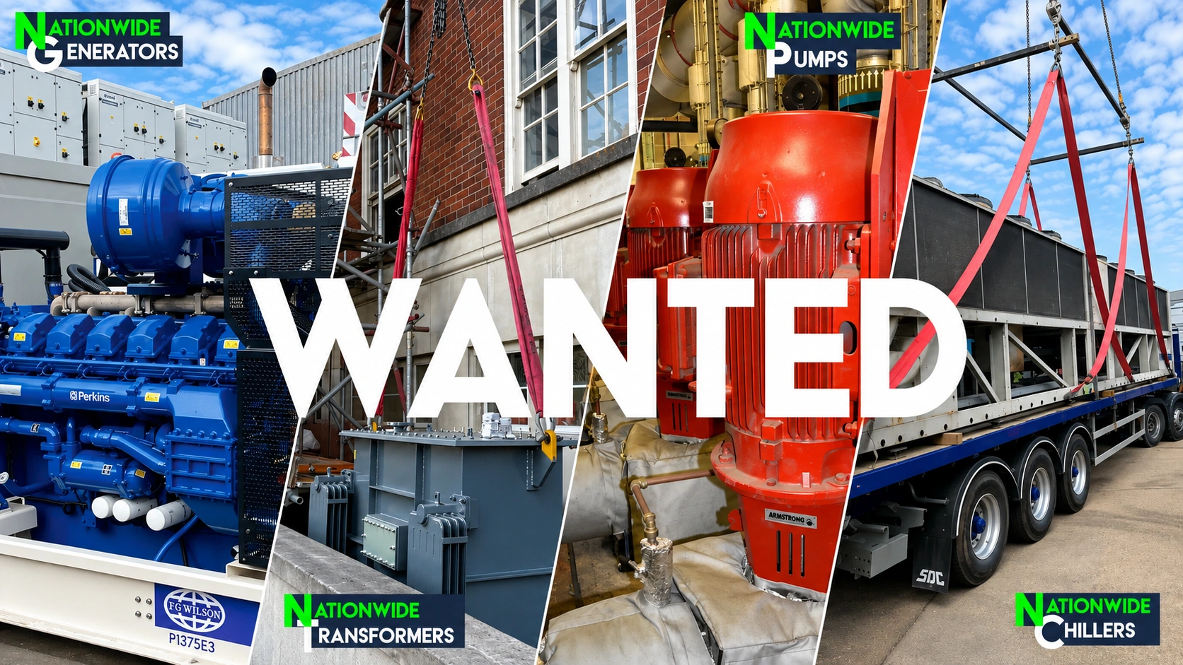 Nationwide Generators, Pumps, Transformers, and Chillers equipment