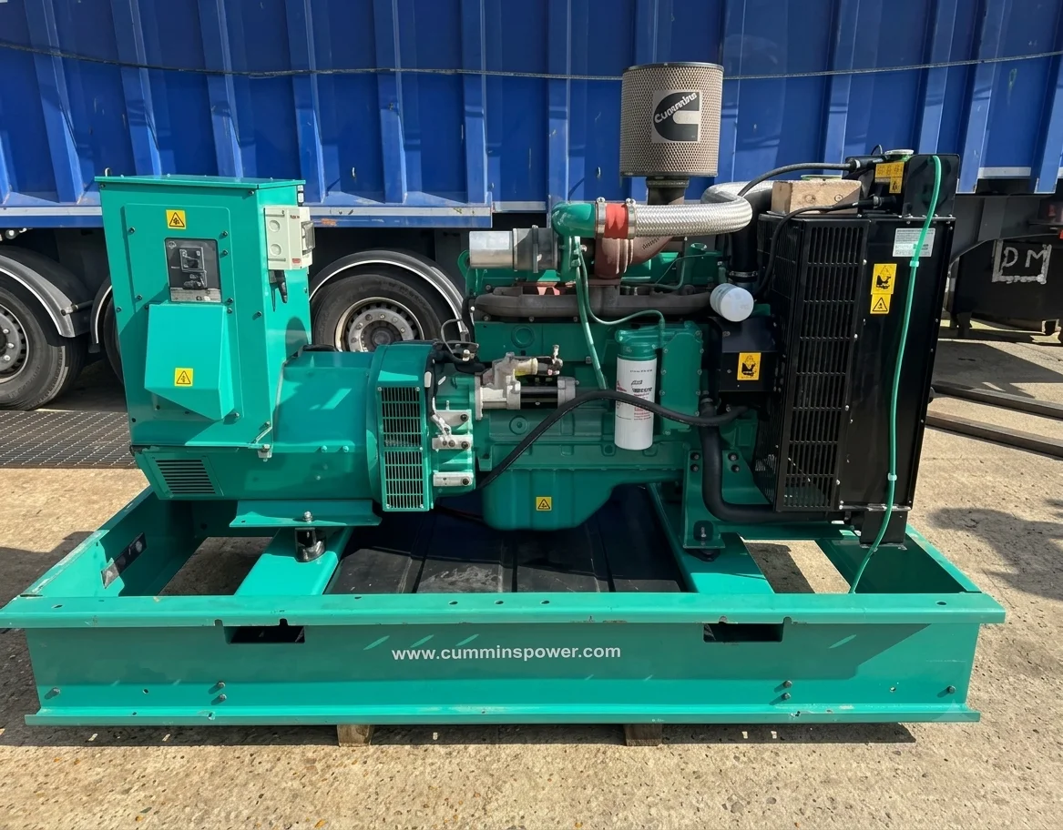 Industrial generator on a concrete surface